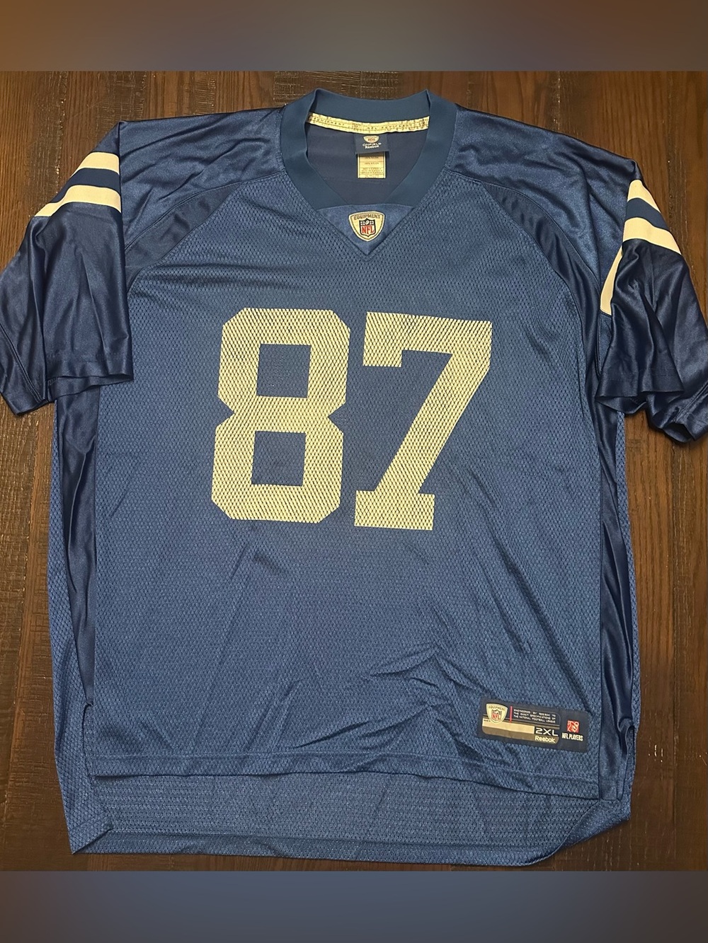 Reebok Vintage Onfield Indianapolis Colts Reggie Wayne Jersey Size XXL 2XL Blue